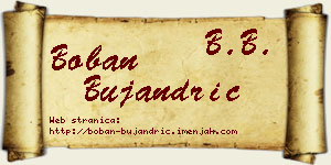 Boban Bujandrić vizit kartica